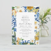 何か青いフローラ陳腐なブライダルシャワー 招待状 (スタンド正面)