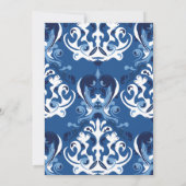 何か青いフローラ陳腐なブライダルシャワー 招待状 (裏面)