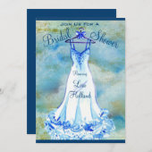 何か青いフローラ – ブライダルシャワーへの招待 招待状 (正面/裏面)