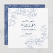 何か青いブライダルエレガントシャワーの招待 セーブザデート (正面/裏面)