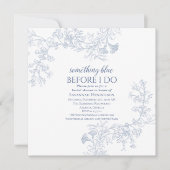 何か青いブライダルエレガントシャワーの招待 セーブザデート (正面)