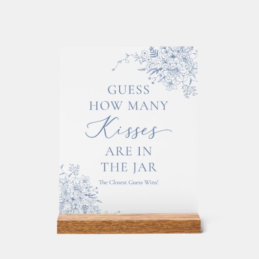 何か青いブライダルシャワーいくつキスを推測 アクリルサイン (正面)