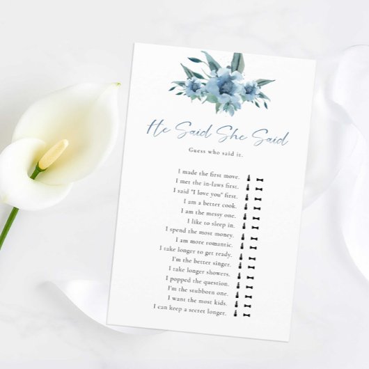 何か青いブライダルシャワーが言った