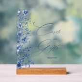 何か青いブライダルシャワーのカードとギフト アクリルサイン (ニュートラル)