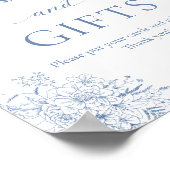 何か青いブライダルシャワーのカードとギフト ポスター (角)