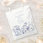 何か青いブライダルシャワーの好意バッグ フェイバーバッグ (クリップ留めされた状態)