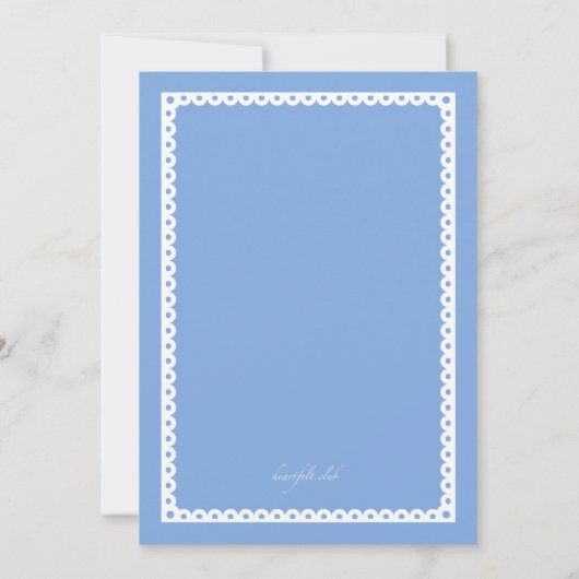 何か青いブライダルシャワーの招待状 招待状 (裏面)