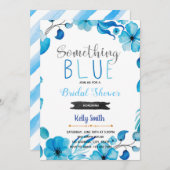 何か青いブライダルシャワーの招待 招待状 (正面/裏面)