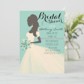 何か青いブライダルシャワーの招待 招待状 (スタンド正面)