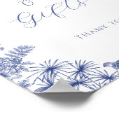 何か青いブライダルシャワーの表記号 ポスター (角)