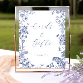 何か青いブライダルシャワーの表記号 ポスター