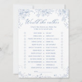 何か青いブライダルシャワーは彼女はむしろカードだろう 招待状 (正面)