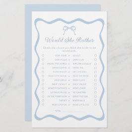 何か青いブライダルシャワーは彼女はむしろゲームをする