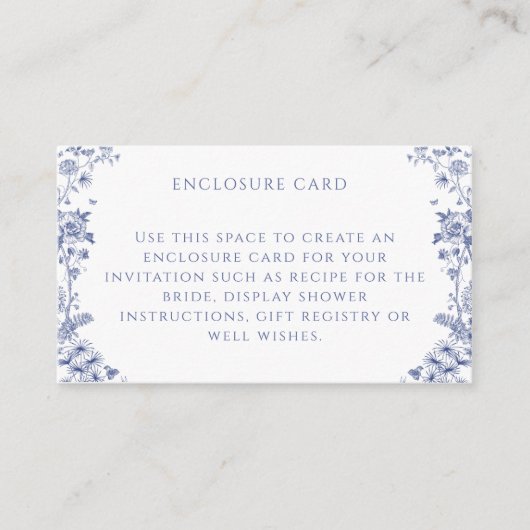 何か青いブライダルシャワーエンクロージャカード エンクロージャーカード (正面)