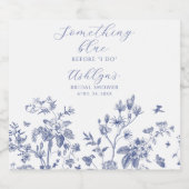 何か青いブライダルシャワーシャンパンラベル スパークリングワインラベル (シングルラベル)