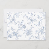 何か青いブライダルシャワーデート夜アイディアカード 招待状 (裏面)