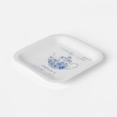 何か青いブライダルシャワートイレティーポット ペーパープレート (傾斜あり)