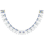 何か青いブライダルシャワーバナー水色 バンティングフラッグ (全)