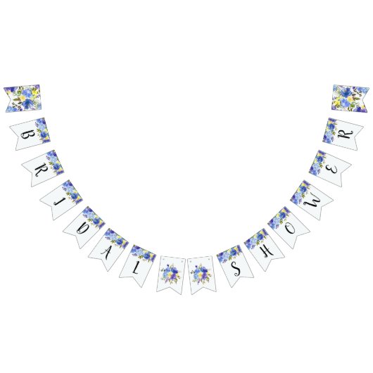 何か青いブライダルシャワーバナー水色 バンティングフラッグ (全)