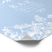 何か青いブライダルシャワーミモサバーサイン ポスター (角)