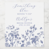 何か青いブライダルシャワーワインラベル ワインラベル (シングルラベル)