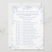 何か青いブライダルシャワー彼が何と言ったカード 招待状 (正面)