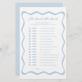 何か青いブライダルシャワー彼は彼女はゲームを言った