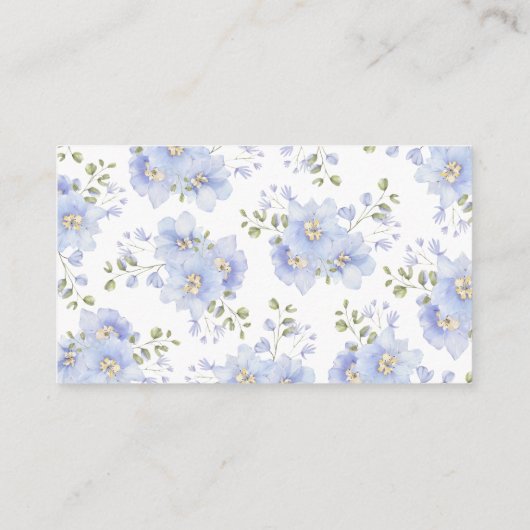 何か青いブライダルシャワー花嫁レシピ エンクロージャーカード (裏面)