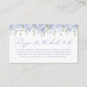何か青いブライダルシャワー花嫁レシピ エンクロージャーカード (正面)
