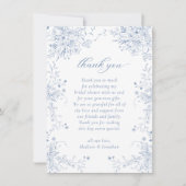 何か青いブライダルシャワー サンキューカード (正面)