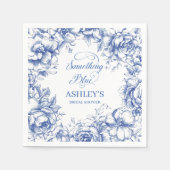 何か青いブライダルシャワー スタンダードカクテルナプキン (正面)