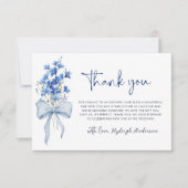 何か青いブライダルシャワー | ブルーワイルドフラワー サンキューカード (正面)