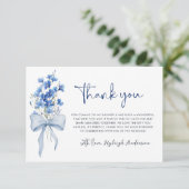 何か青いブライダルシャワー | ブルーワイルドフラワー サンキューカード (スタンド正面)