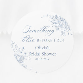 何か青いブライダルシャワー ラウンドシール