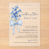 何か青いブライダルシャワー | ワイルドフラワーリボン アクリル招待状