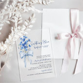 何か青いブライダルシャワー | ワイルドフラワーリボン アクリル招待状