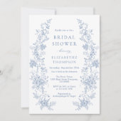 何か青いブライダルシャワー 招待状 (正面)