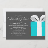 何か青いブライダルシャワー 招待状 (正面)