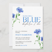何か青いブライダルシャワー 招待状 (正面)
