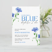 何か青いブライダルシャワー 招待状 (スタンド正面)
