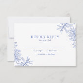 何か青いミニマルエレガント主義の植物学 出欠カード (正面)