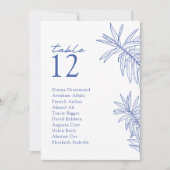 何か青いモダン植物卓用シーティングカード (正面)