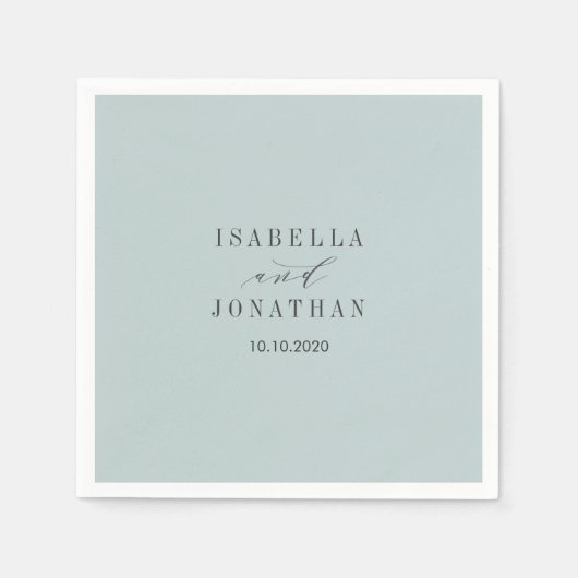 何か青いモノカラ結婚ーのカスタム スタンダードカクテルナプキン (正面)