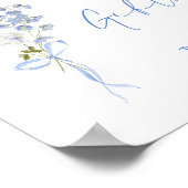 何か青いワイルドフラワーリボンカード&ギフト ポスター (角)