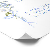 何か青いワイルドフラワーリボンフラワーバー ポスター (角)