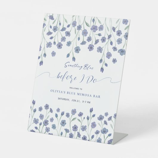 何か青い前にフローラブライダルシャワー 台座サイン (正面)