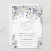 何か青い前にフローラブライダルシャワー 招待状 (正面)