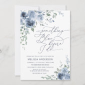 何か青い前にフローラブライダルシャワー 招待状 (正面)
