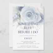 何か青い前にフローラブライダルシャワー 招待状 (正面)