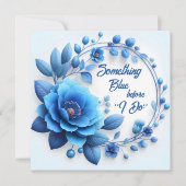 何か青い前にフローラブライダルシャワー 招待状 (正面)